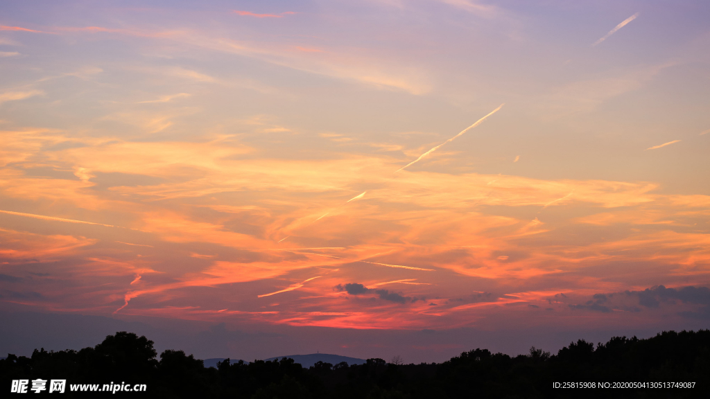唯美晚霞日落图片
