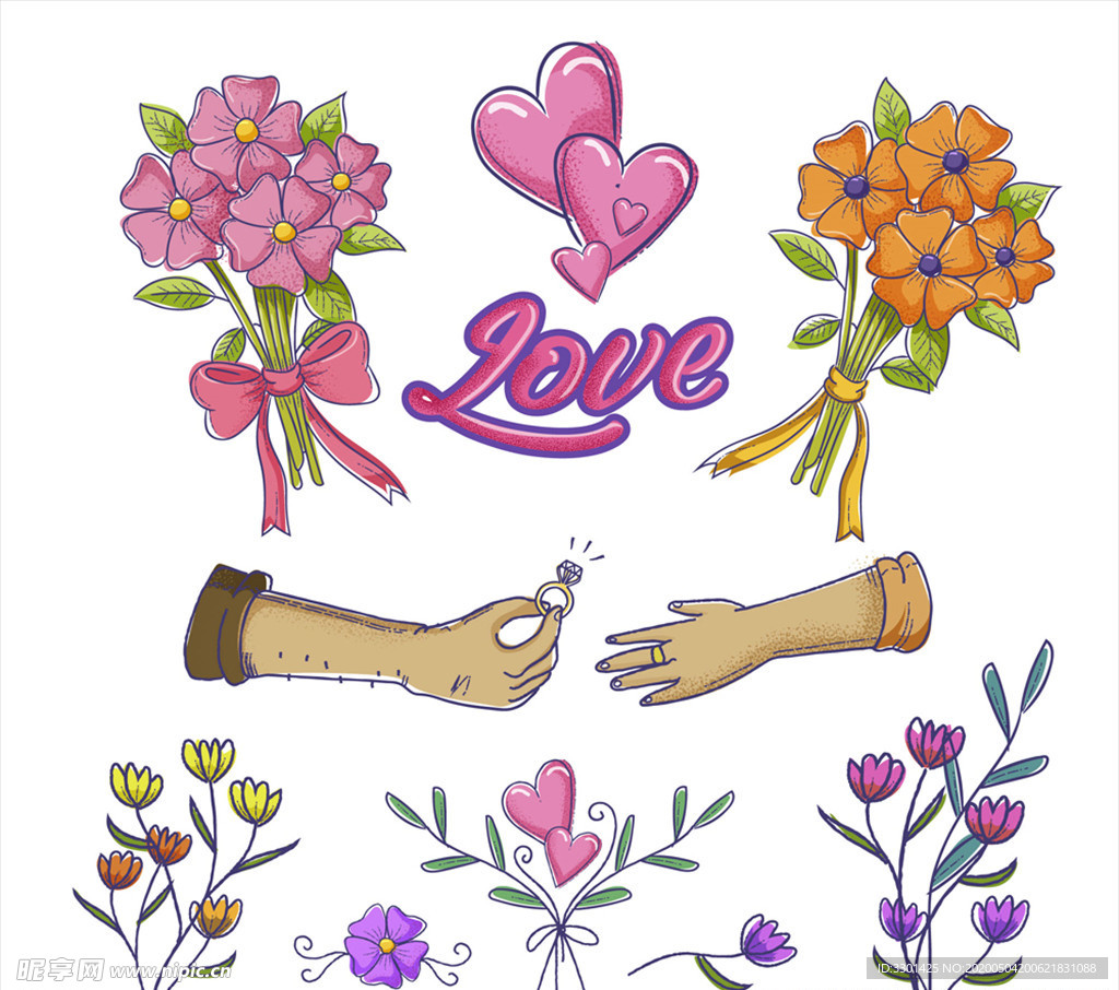 情人节元素 矢量素材