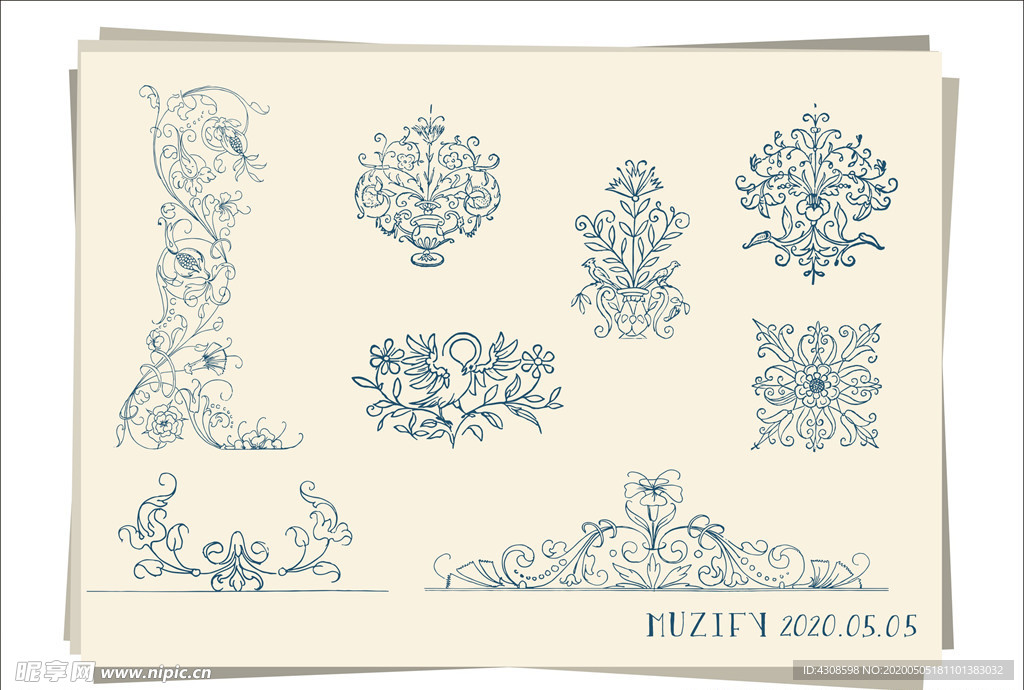 花边 边框手绘稿