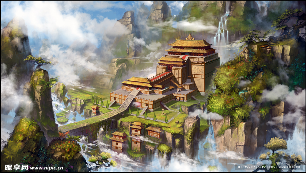 中国风大气插画场景