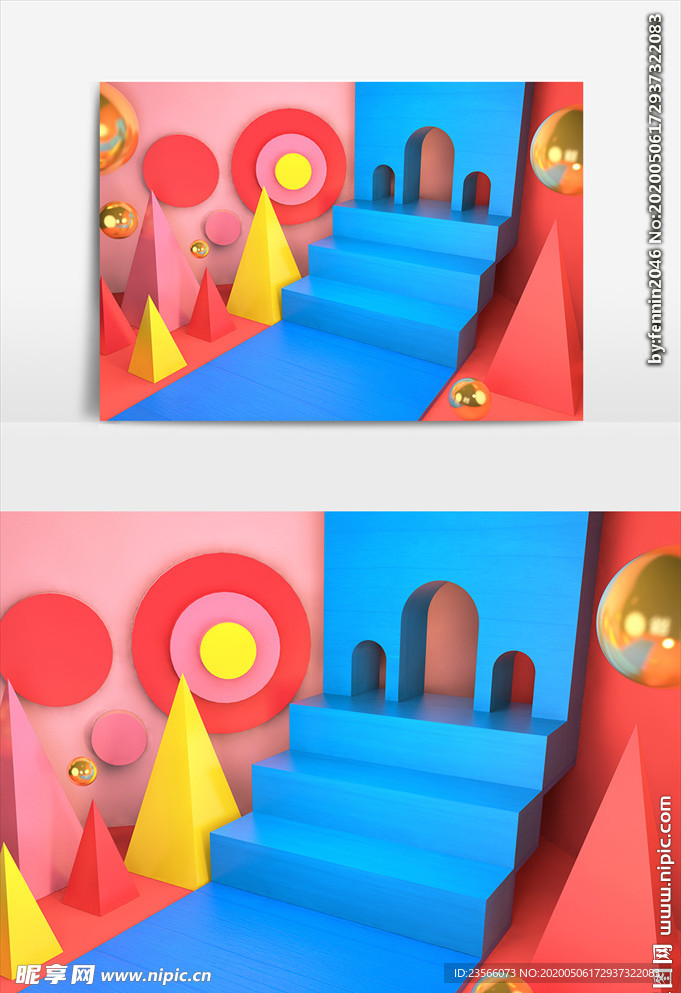 电商C4D创意设计图案