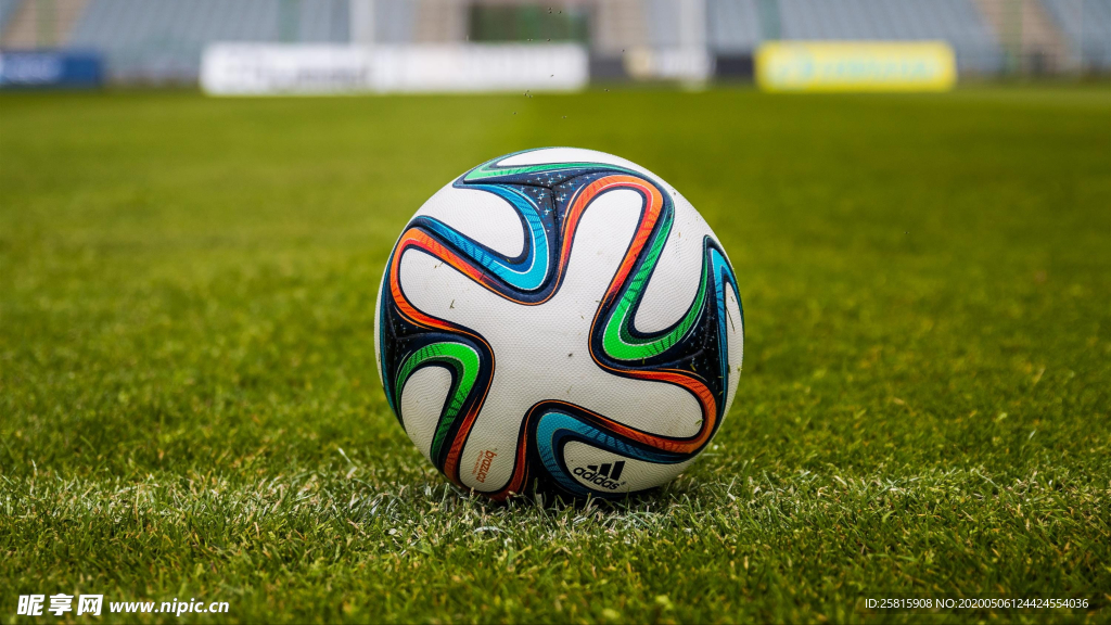草坪足球特写图片