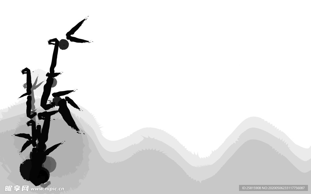 水彩泼墨写意画图片