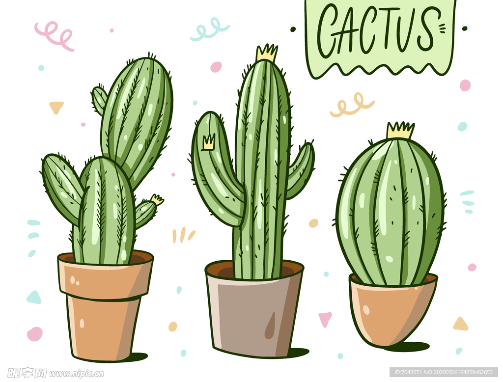 仙人掌插图矢量EPS