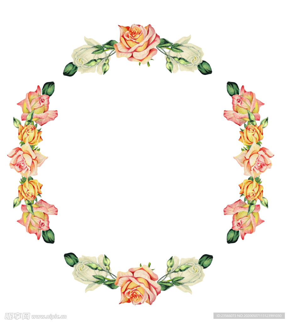 复古鲜花主题装饰图案