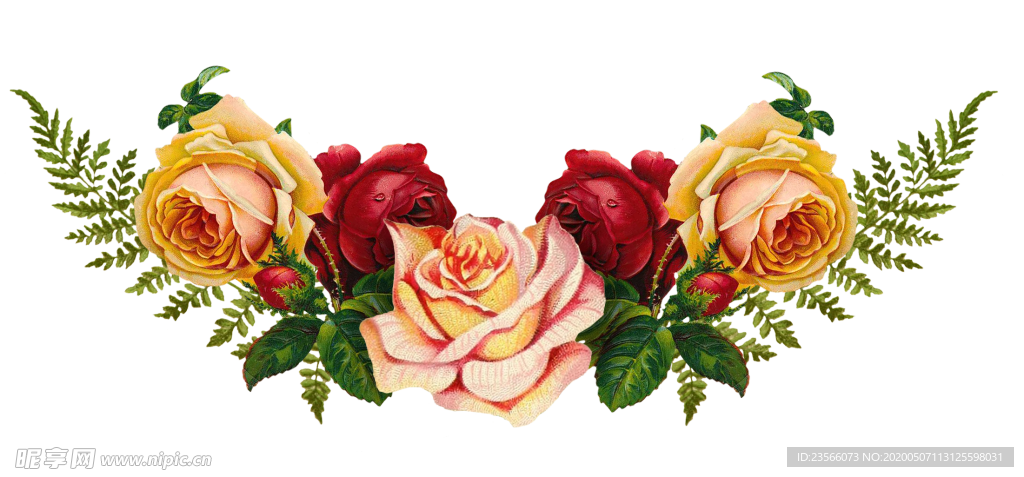 复古鲜花主题装饰图案