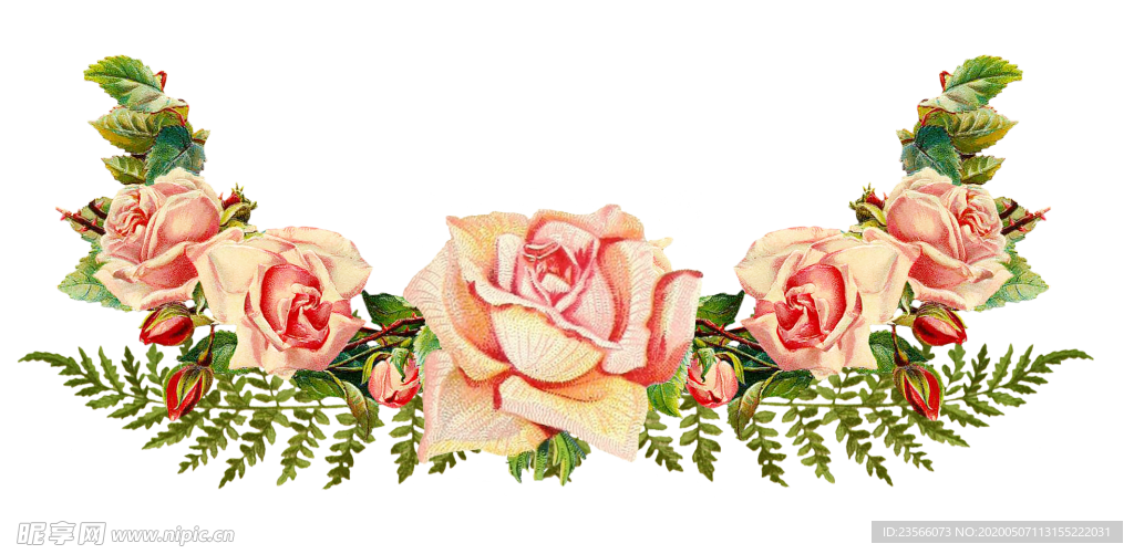 复古鲜花主题装饰图案