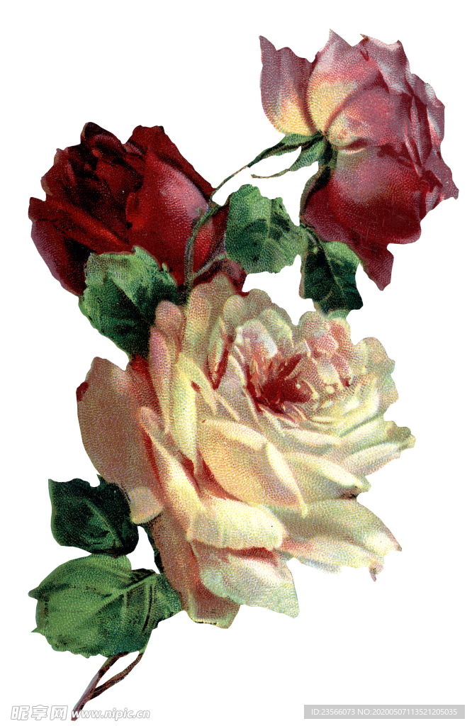 复古鲜花主题装饰图案