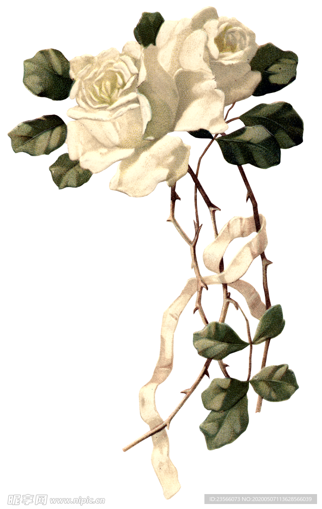 复古鲜花主题装饰图案