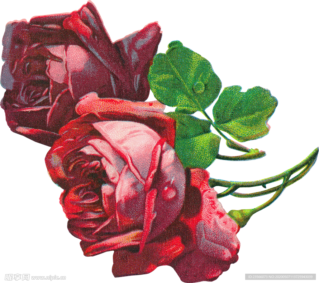 复古鲜花主题装饰图案