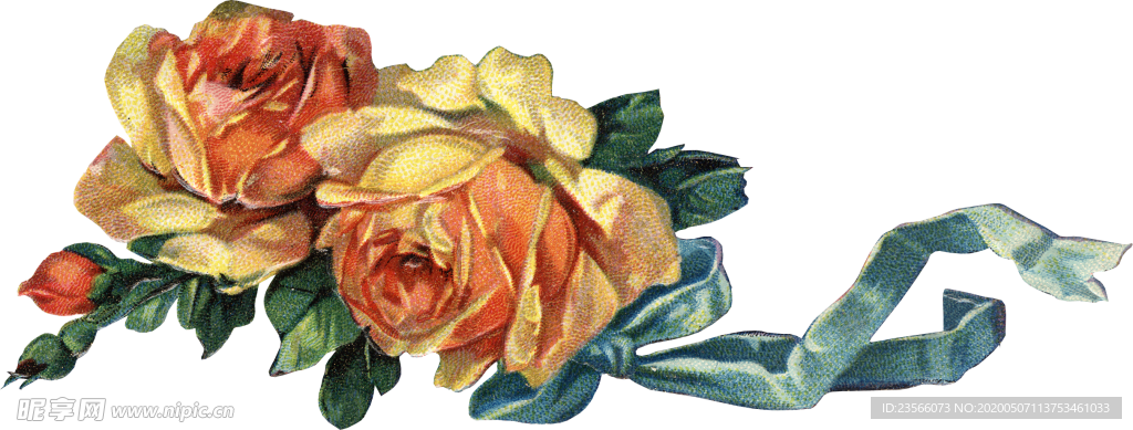 复古鲜花主题装饰图案