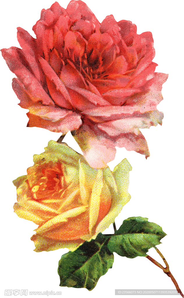 复古鲜花主题装饰图案