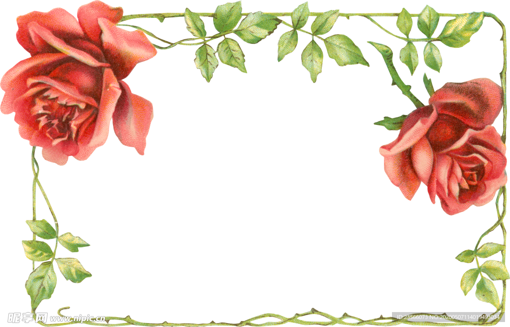 复古鲜花主题装饰图案