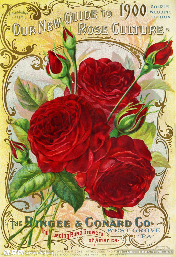 复古鲜花主题装饰海报