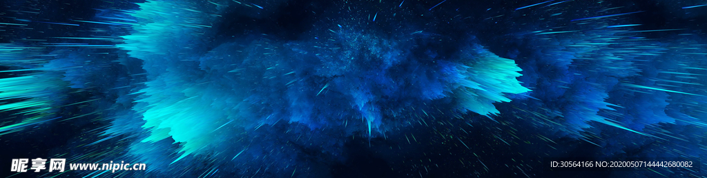 蓝色喷溅烟雾点缀背景