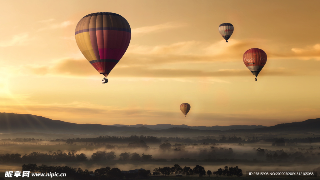 热气球缤纷绚丽图片