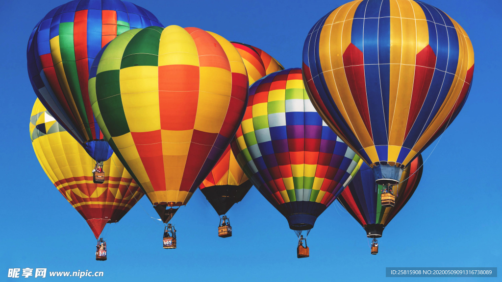 热气球缤纷绚丽图片