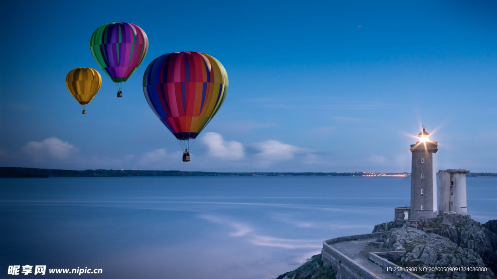 热气球缤纷绚丽图片