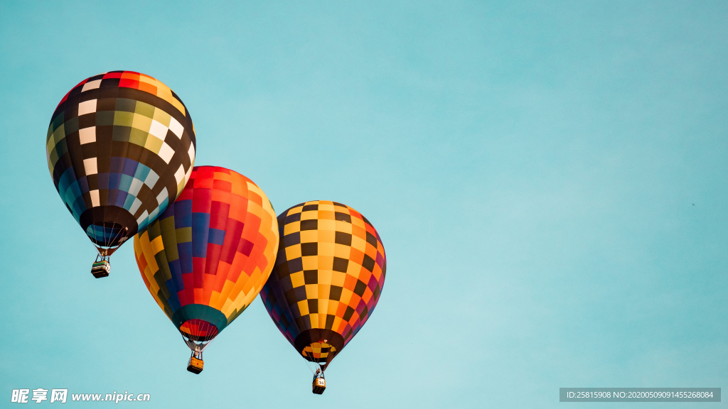 热气球缤纷绚丽图片