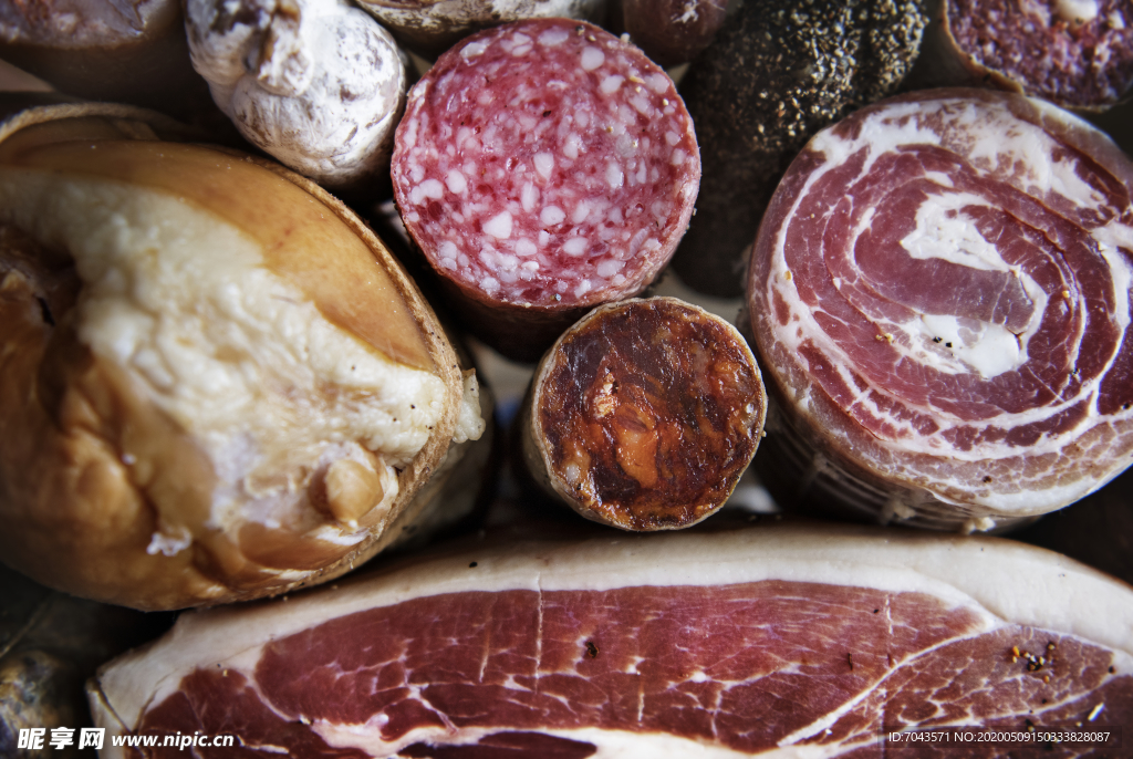 熟食肉制品的特写