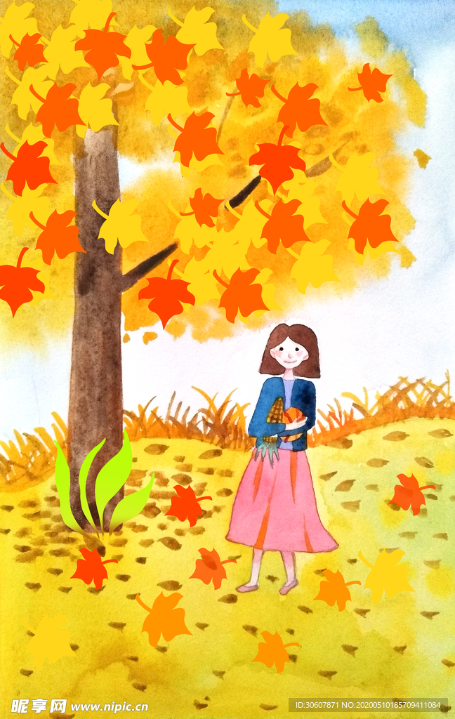 立秋插画