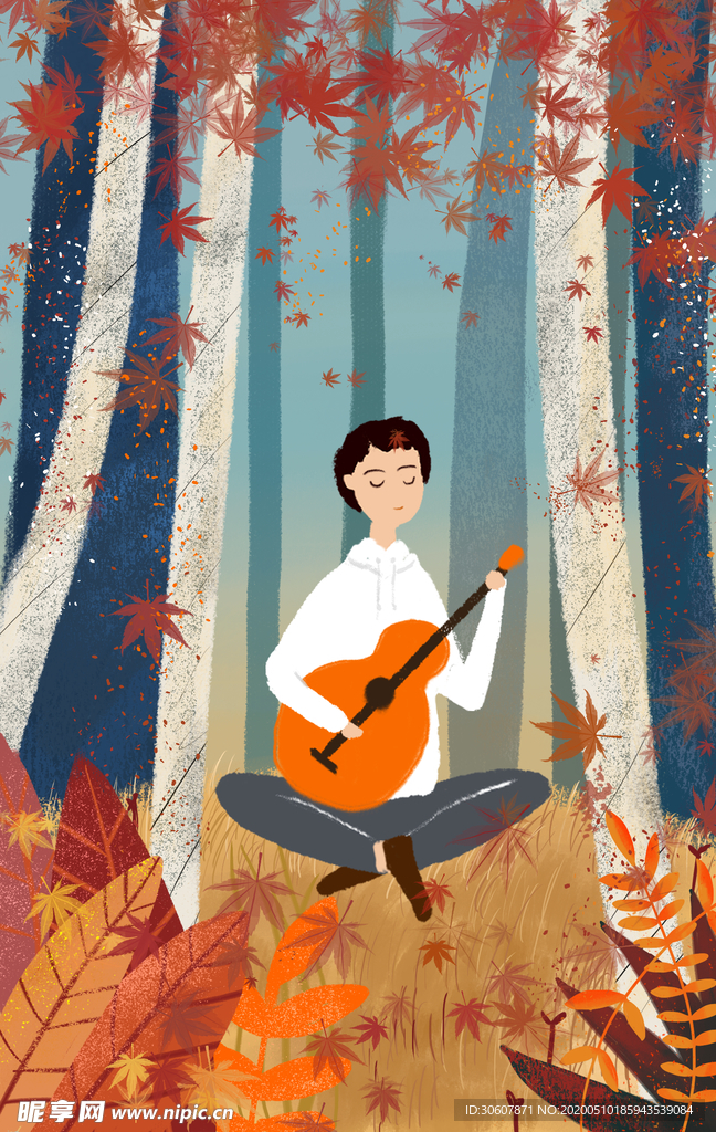 立秋插画