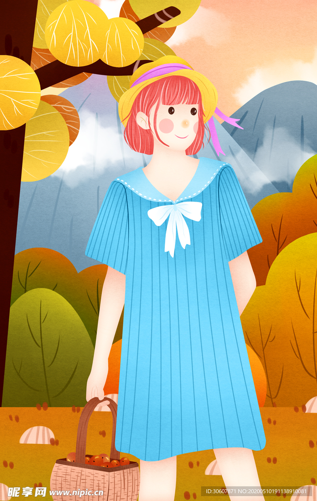 立秋插画
