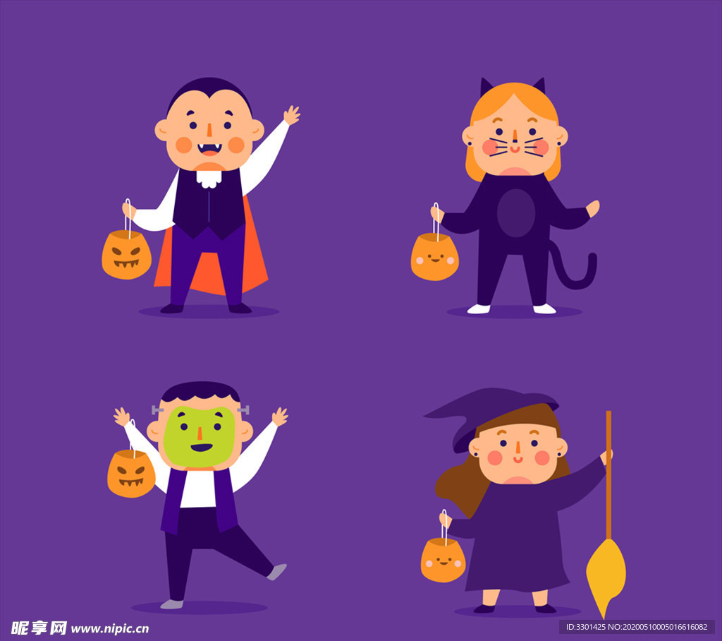 创意方脸人万圣节人物