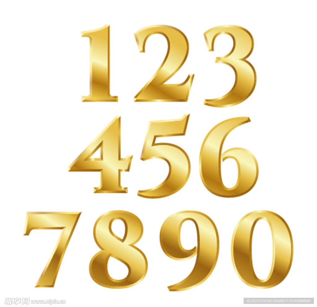 矢量金色数字