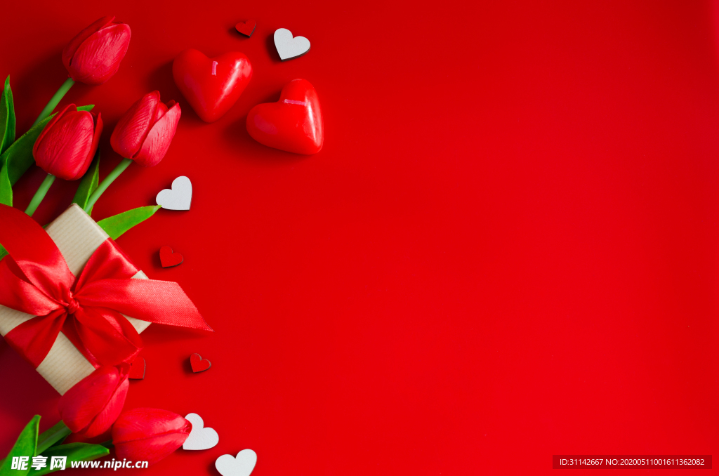 红色郁金香背景