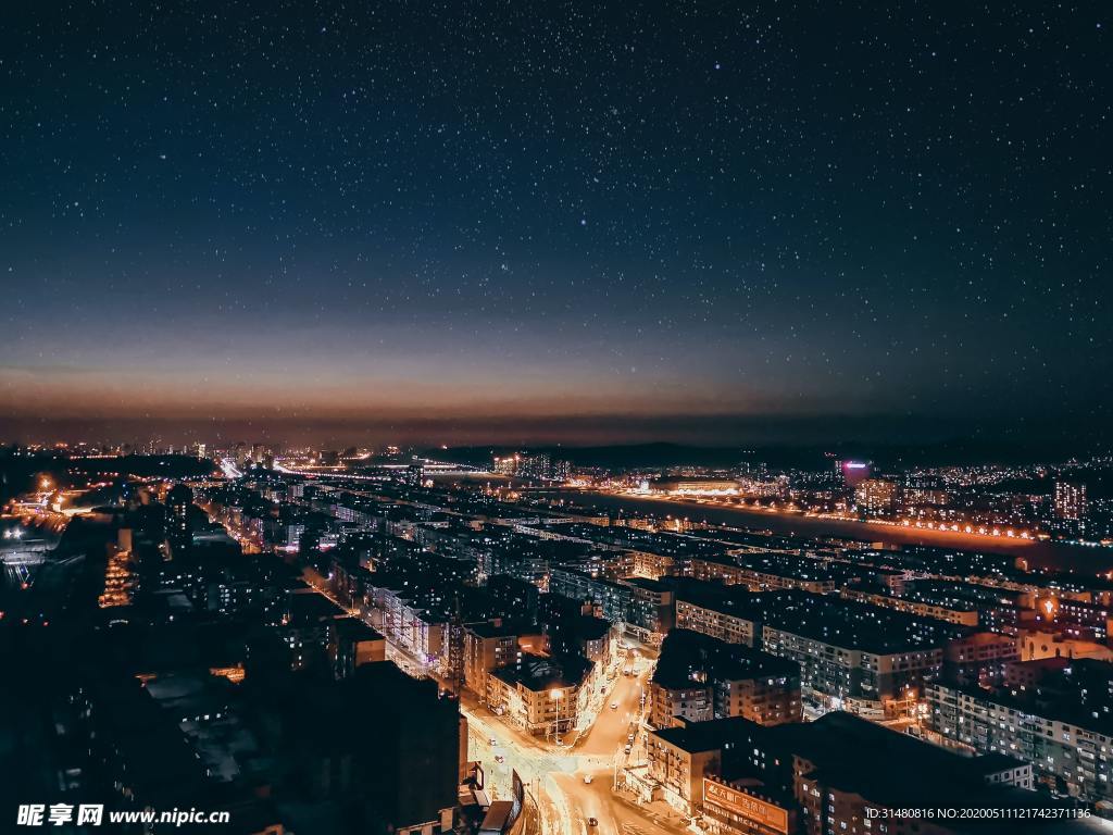 城市星空夜景