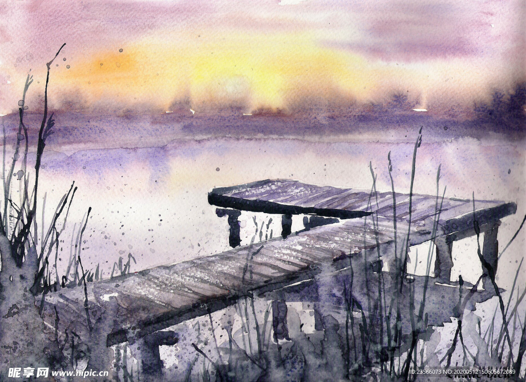 街道田园风景油画