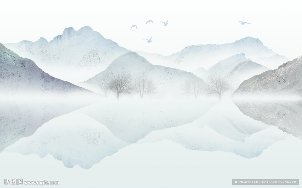 新中式山水画图片