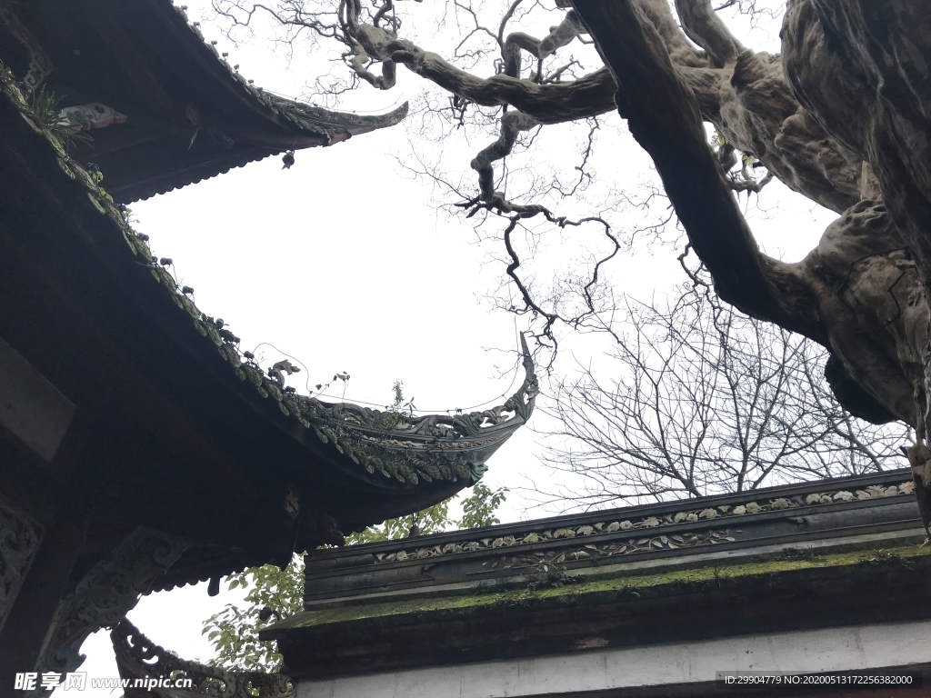 古镇房檐角实拍 古建筑实拍