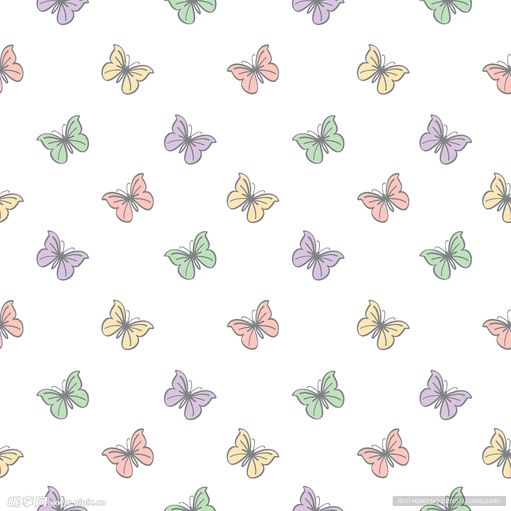 无缝花纹 蝴蝶