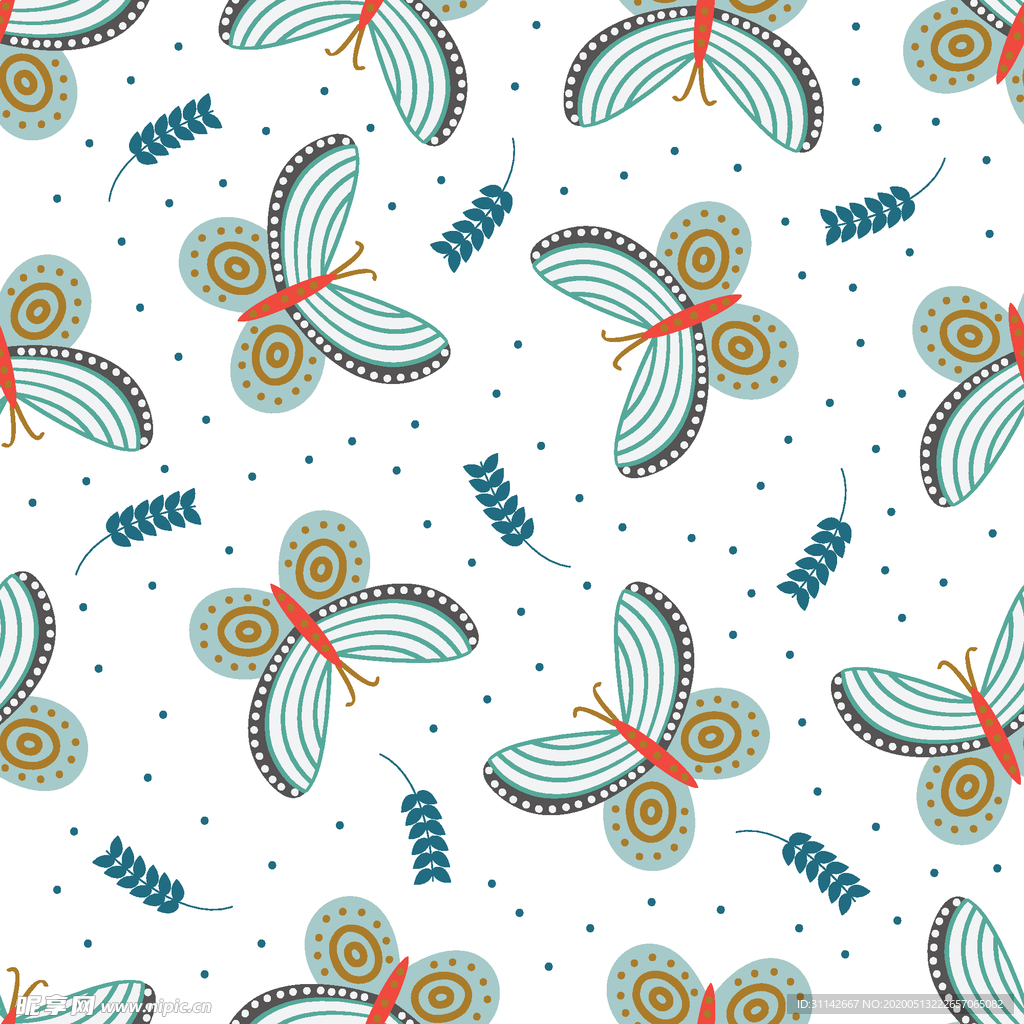 无缝花纹 飞蛾