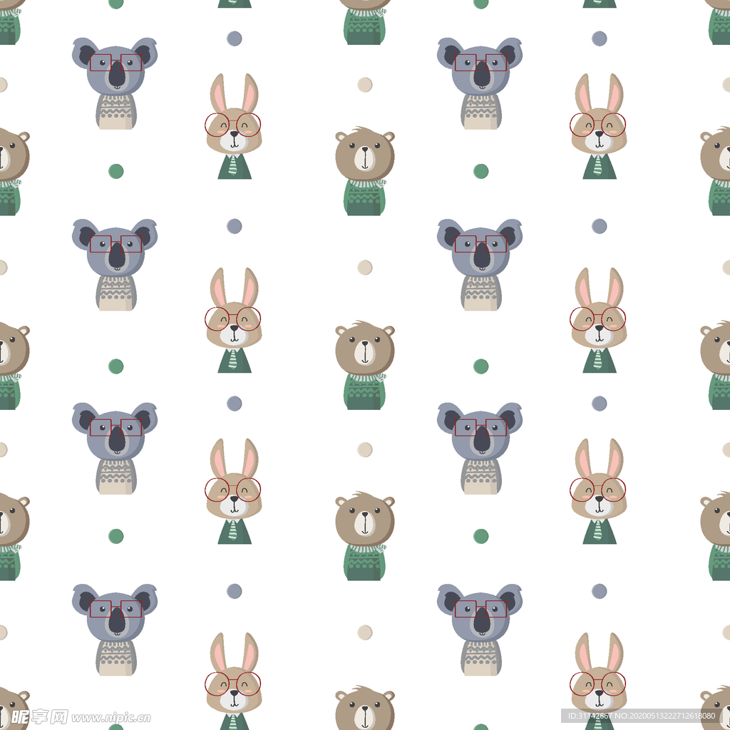 无缝花纹 动物