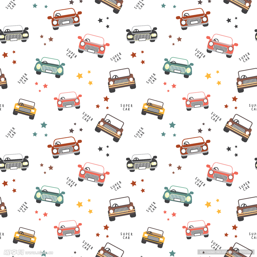 无缝花纹 汽车