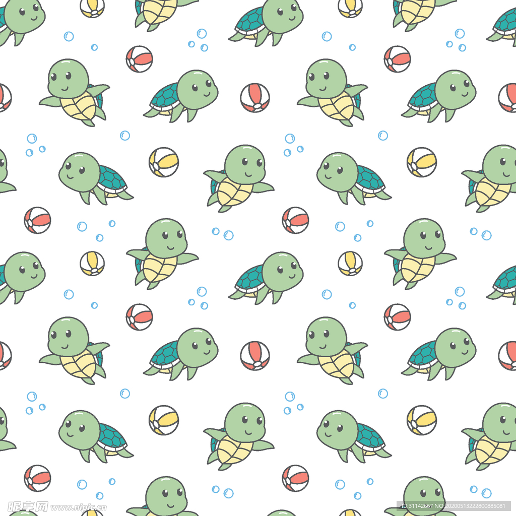 无缝花纹 小海龟