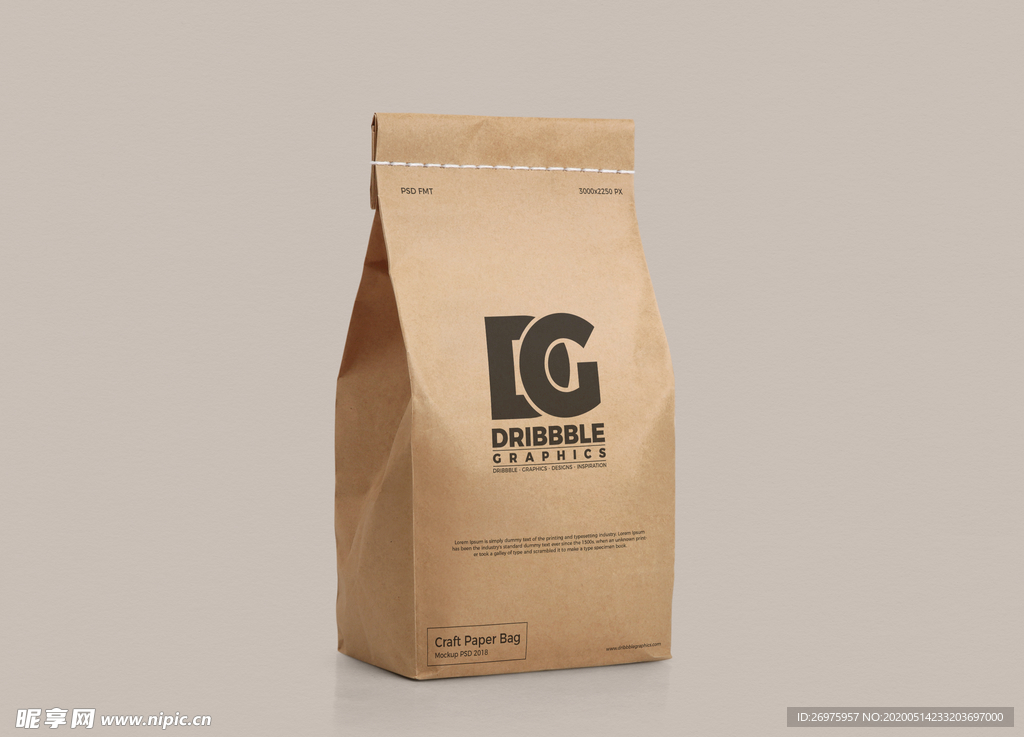 缝制工艺纸袋样机