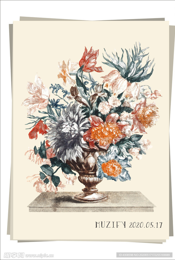 欧式复古花瓶 静物图