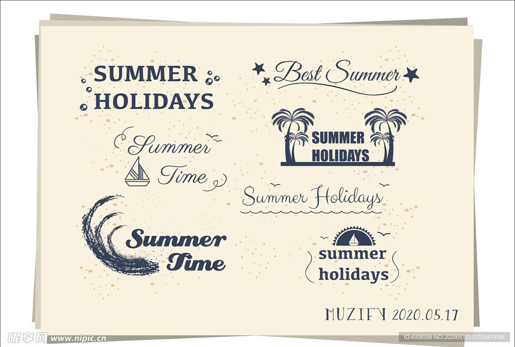 海滩假日 标题设计
