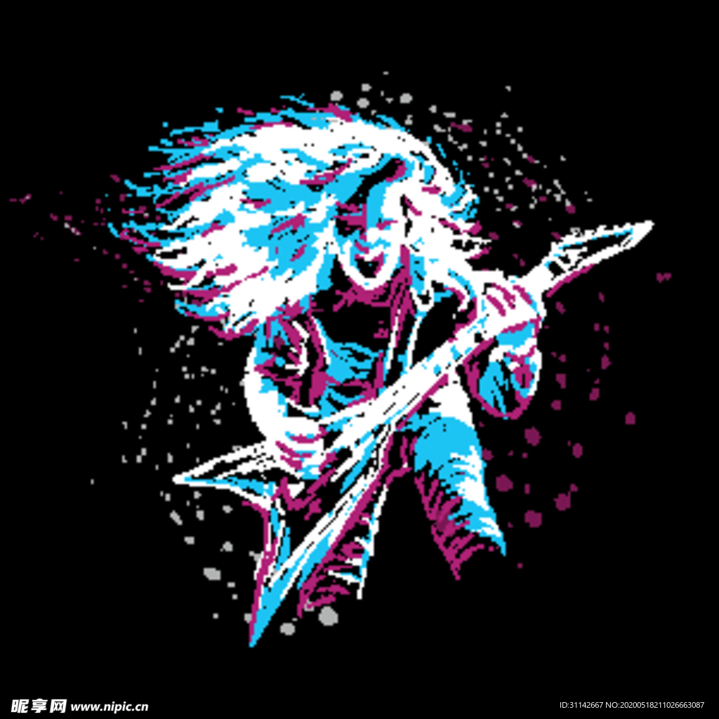 吉他演奏简笔画