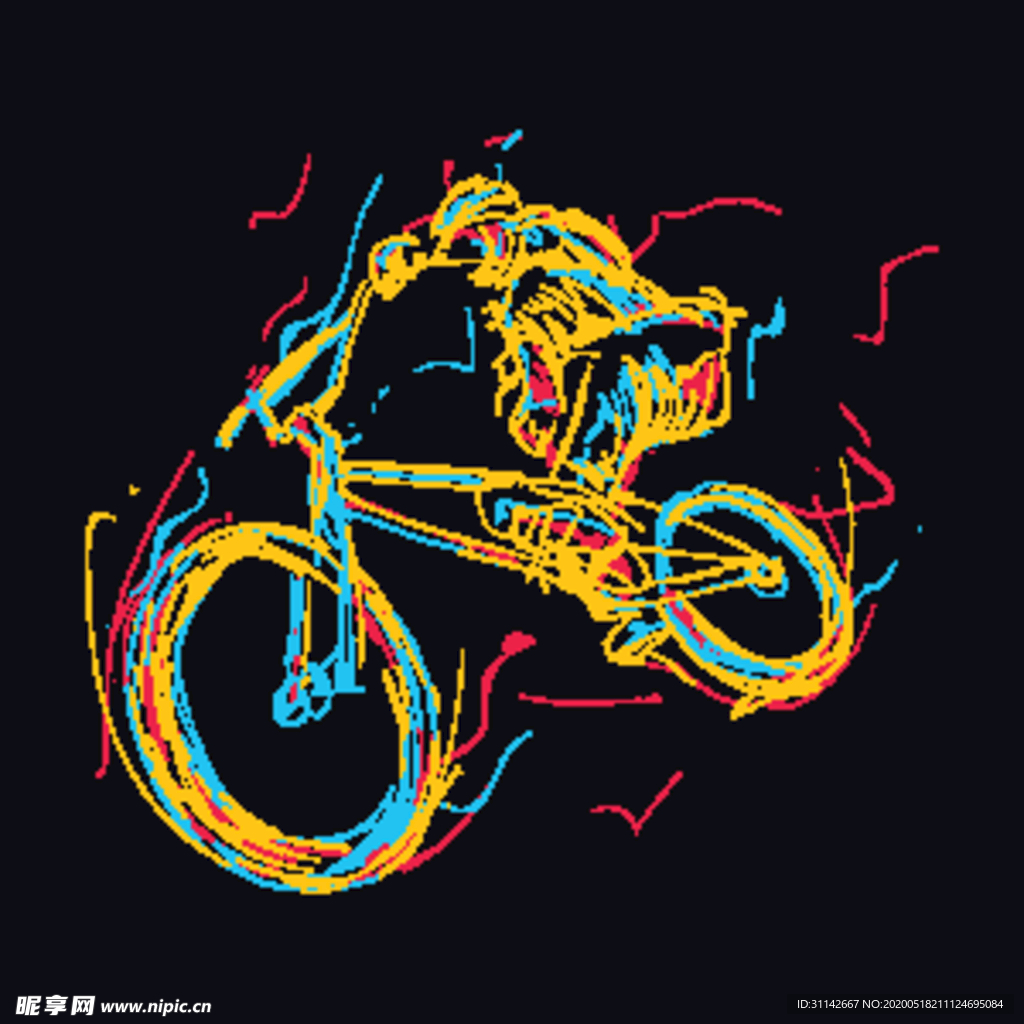 自行车运动简笔画