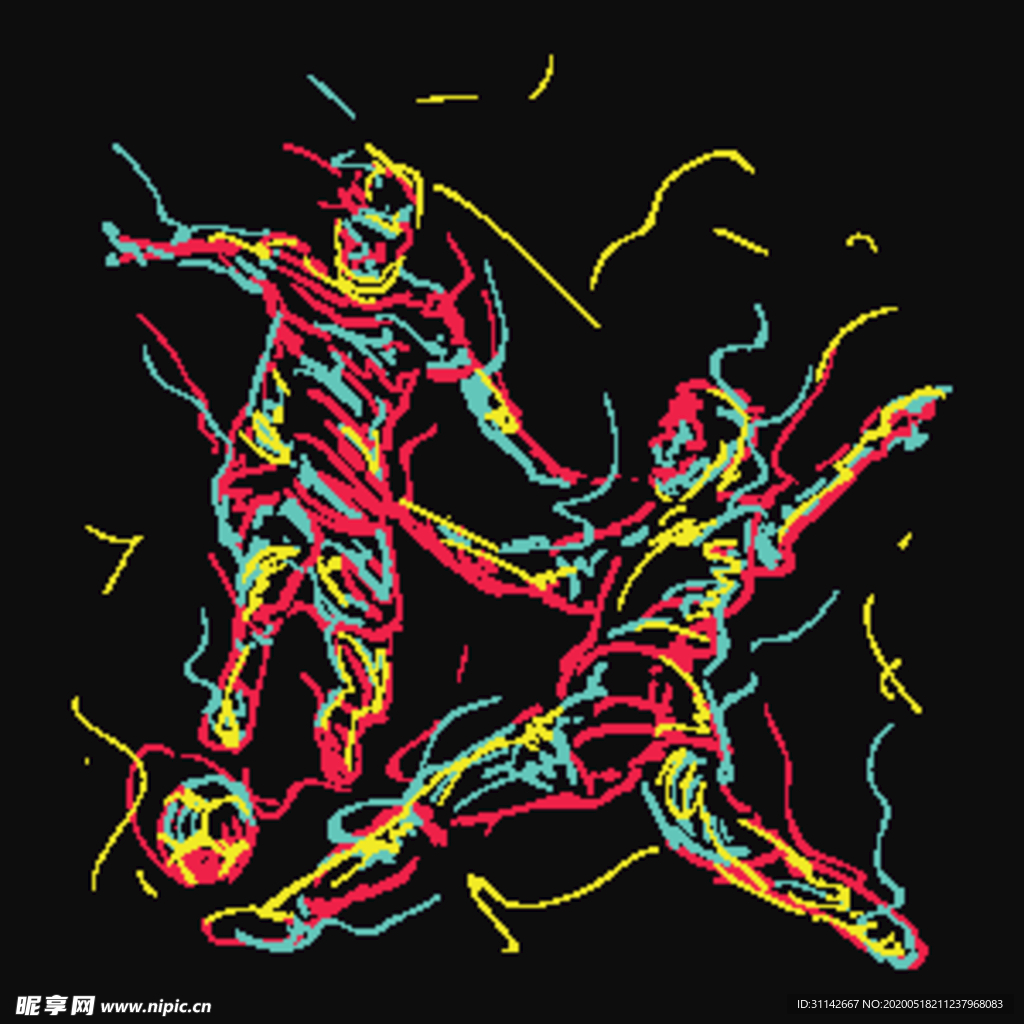 足球运动员简笔画