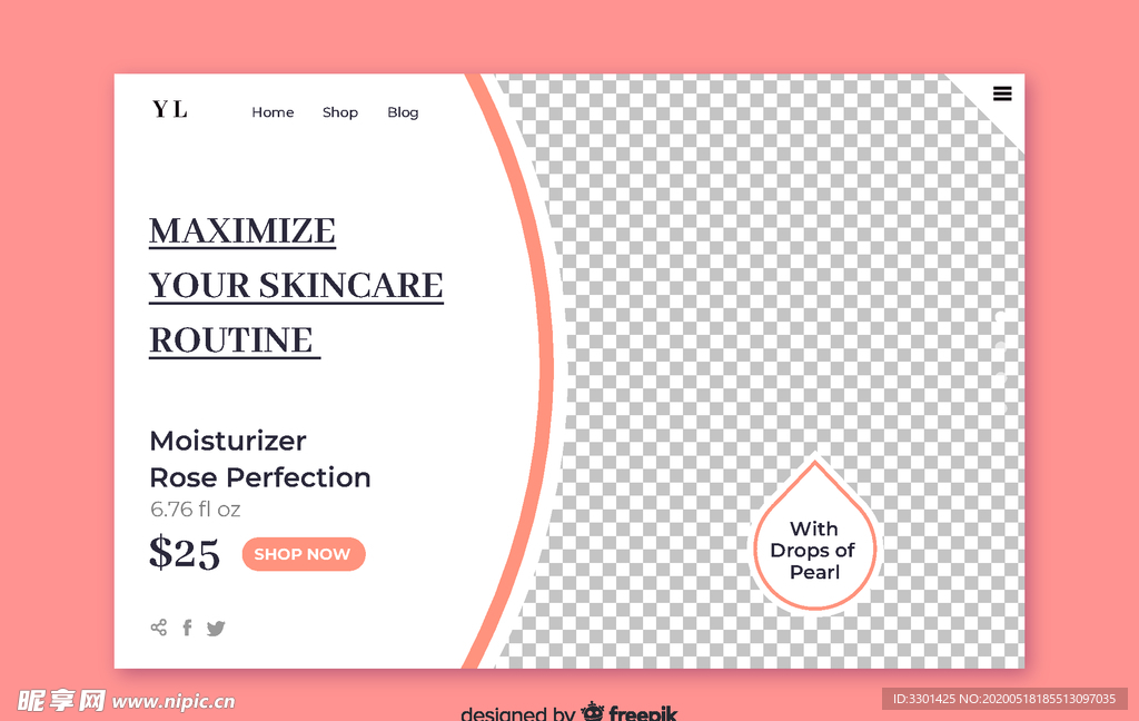 创意护肤品网站登陆界面