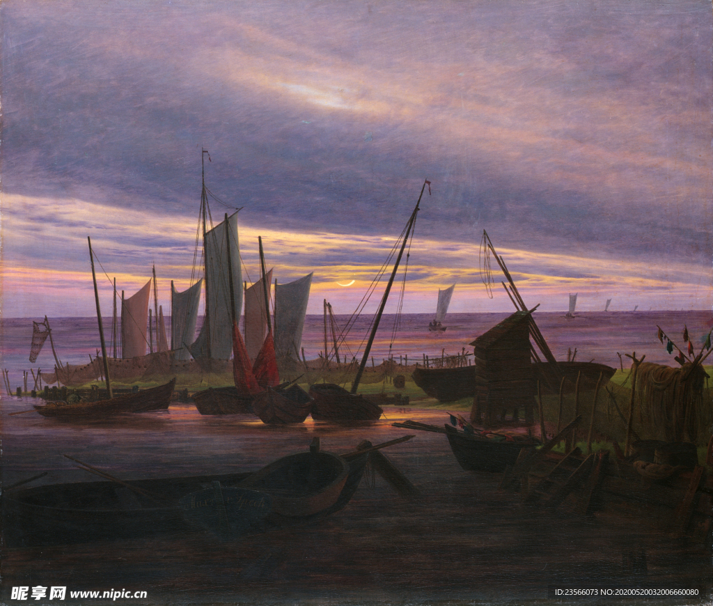 暗色风格古典风景油画