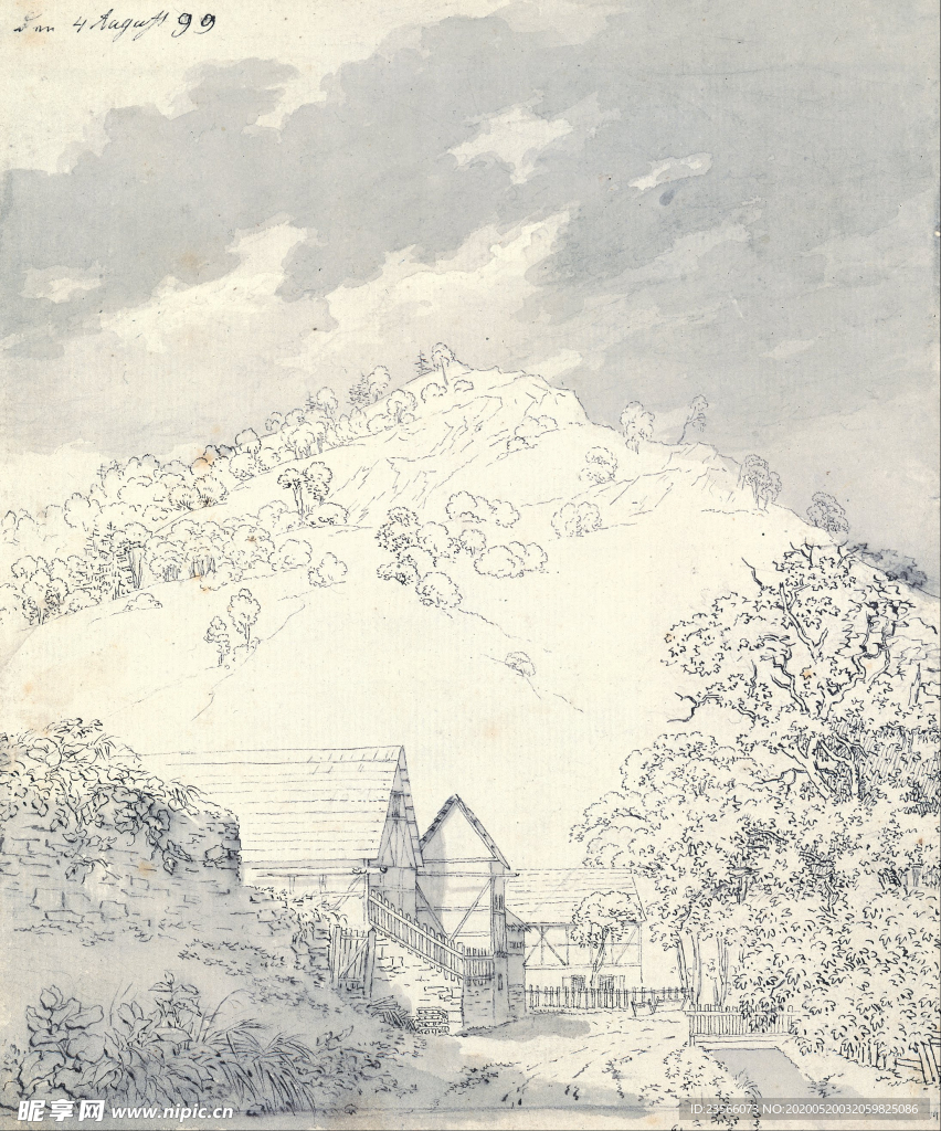 暗色风格古典风景油画