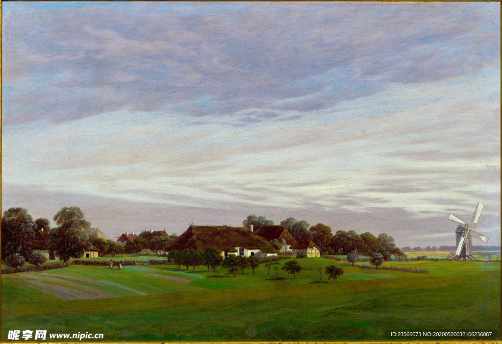 暗色风格古典风景油画