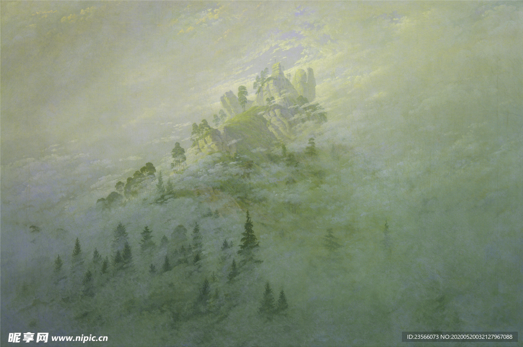 暗色风格古典风景油画